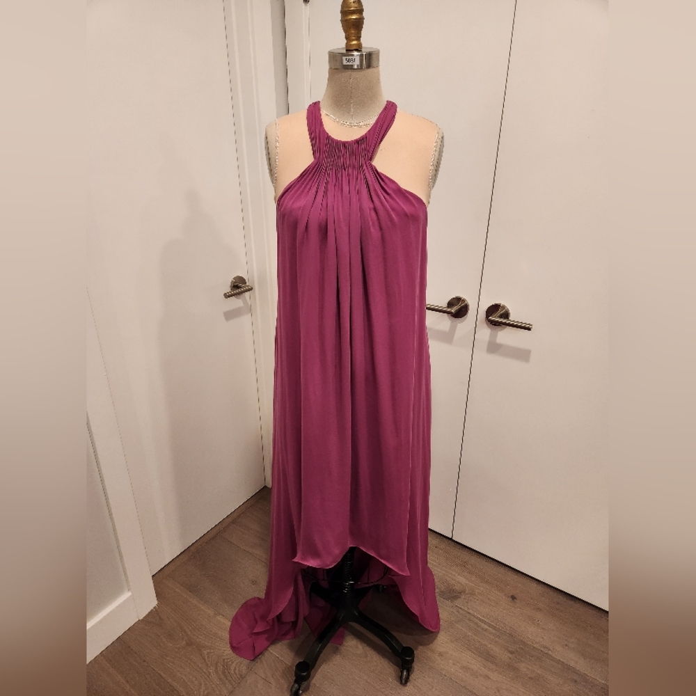 Halston High Low Halter Dress